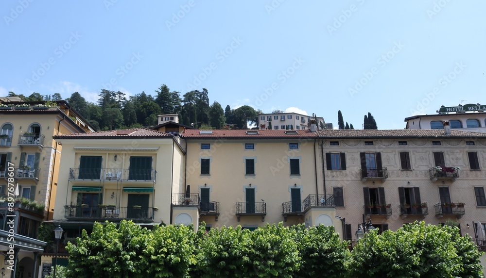 Bellagio town in Como lake district of Italian traditional lake village. Bellagio town in Como lake district of Italian traditional lake village.