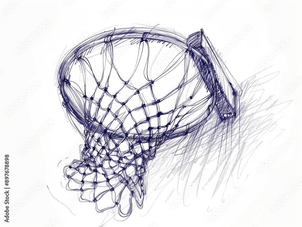 Basketball Sketch. Net and Hoop Symbol for Sport and Competition Design Basketball Sketch. Net and Hoop Symbol for Sport and Competition Design