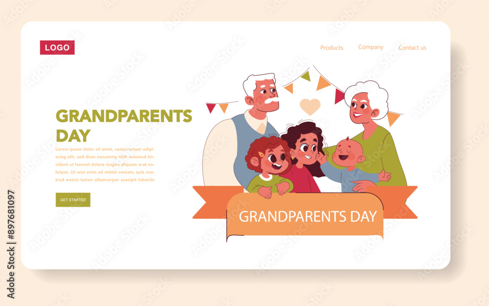 Grandparents Day. Flat Vector Illustration Grandparents Day. Flat Vector Illustration