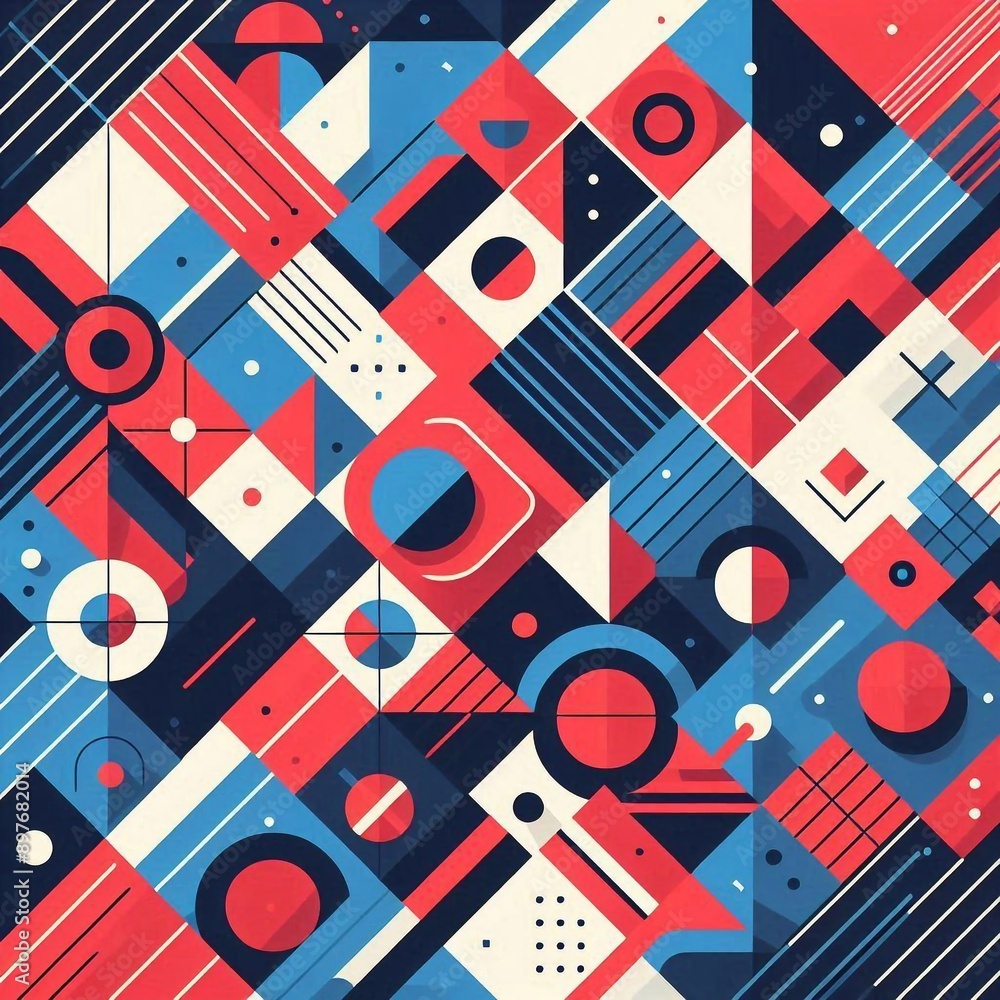 Obraz premium Modern art style geometric background. AI generated illustration