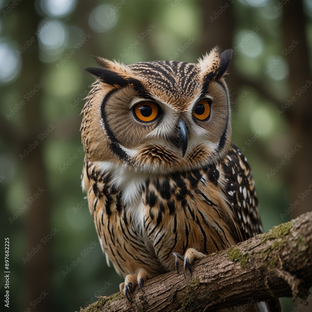 Stunning photograph of an owl swooping down to catch prey, with its powerful wings in full display Stunning photograph of an owl swooping down to catch prey, with its powerful wings in full display