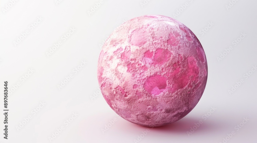 Scientific illustration of a pink ball with microscopic bubbles and textured surface. 3D rendered. Scientific illustration of a pink ball with microscopic bubbles and textured surface. 3D rendered.