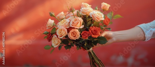 Person Holding Bouquet of Flowers