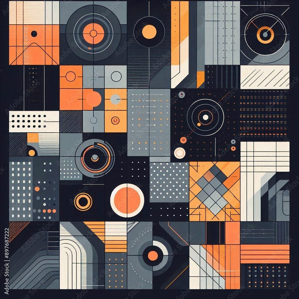 Modern art style geometric background. AI generated illustration Modern art style geometric background. AI generated illustration