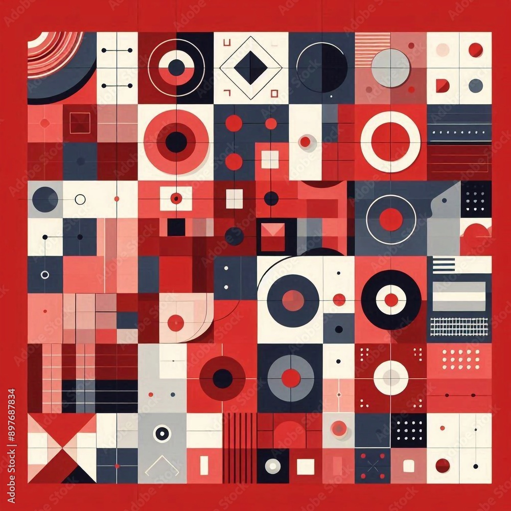 Obraz premium Modern art style geometric background. AI generated illustration