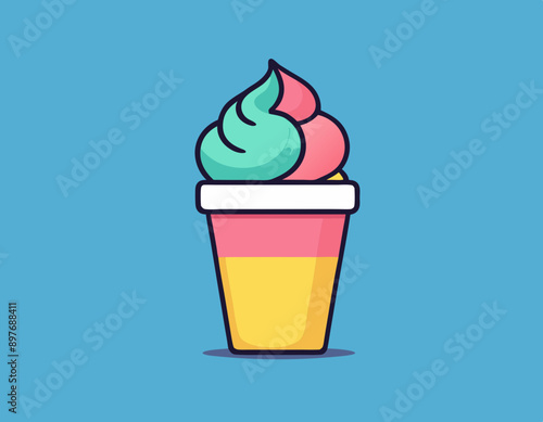 Line icon of ice cream. Dessert, fast food, sugar. Sweet food concept. Can be used for topics like food, unhealthy eating, gastronomy