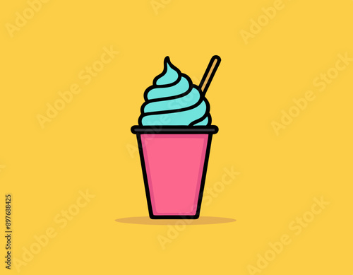 Line icon of ice cream. Dessert, fast food, sugar. Sweet food concept. Can be used for topics like food, unhealthy eating, gastronomy