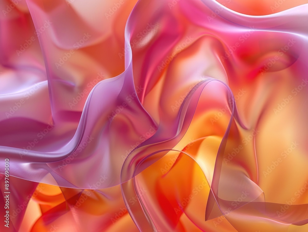 Obraz premium Abstract art piece featuring bold blends of red, pink and orange hues.