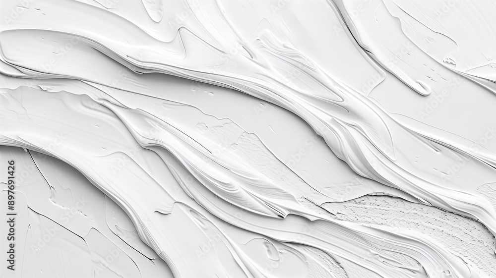 Obraz premium Elegant Abstract Composition of White Paint Smooth and Flowing