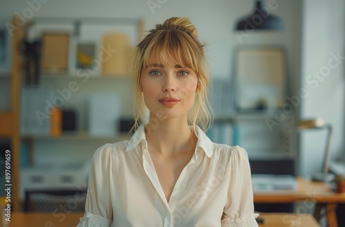 Woman in White Shirt Posing