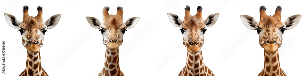 Giraffe head isolated on transparent background, PNG Giraffe head isolated on transparent background, PNG
