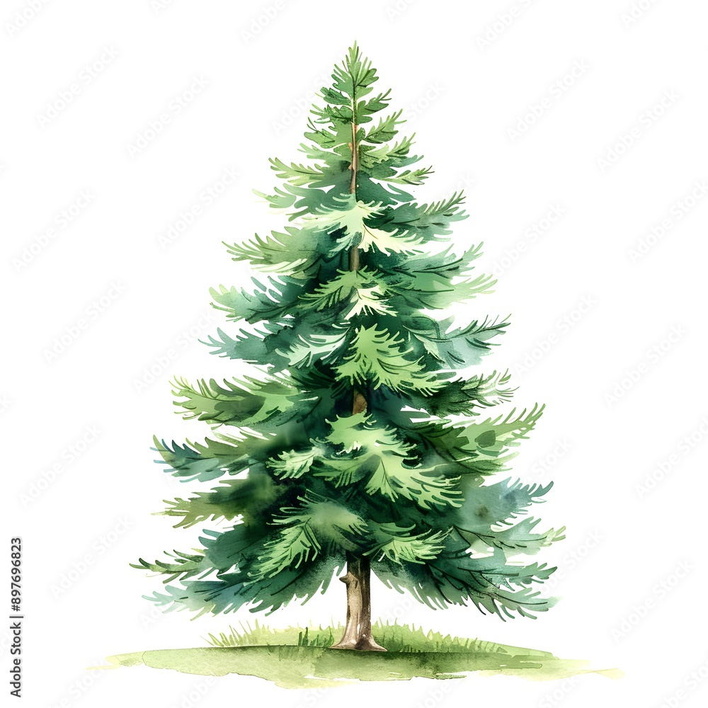 Obraz premium Christmas tree isolated on white
