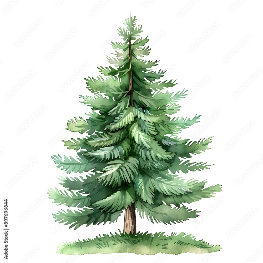 Fototapeta premium Christmas tree isolated on white