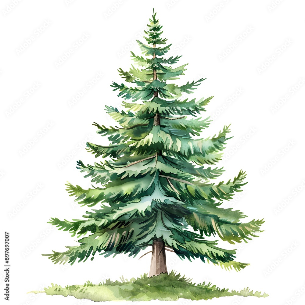 Fototapeta premium Christmas tree isolated on white
