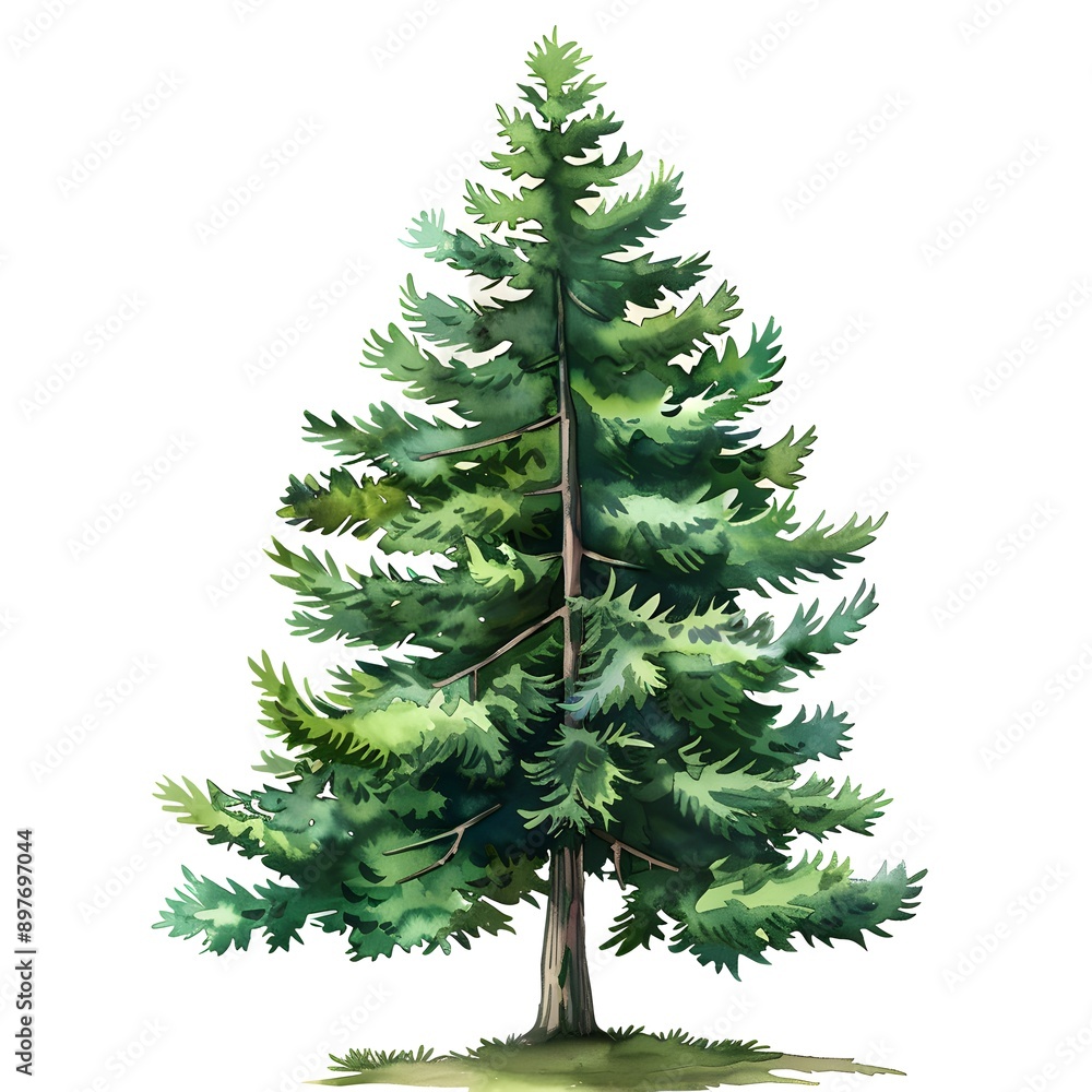 Obraz premium Christmas tree isolated on white