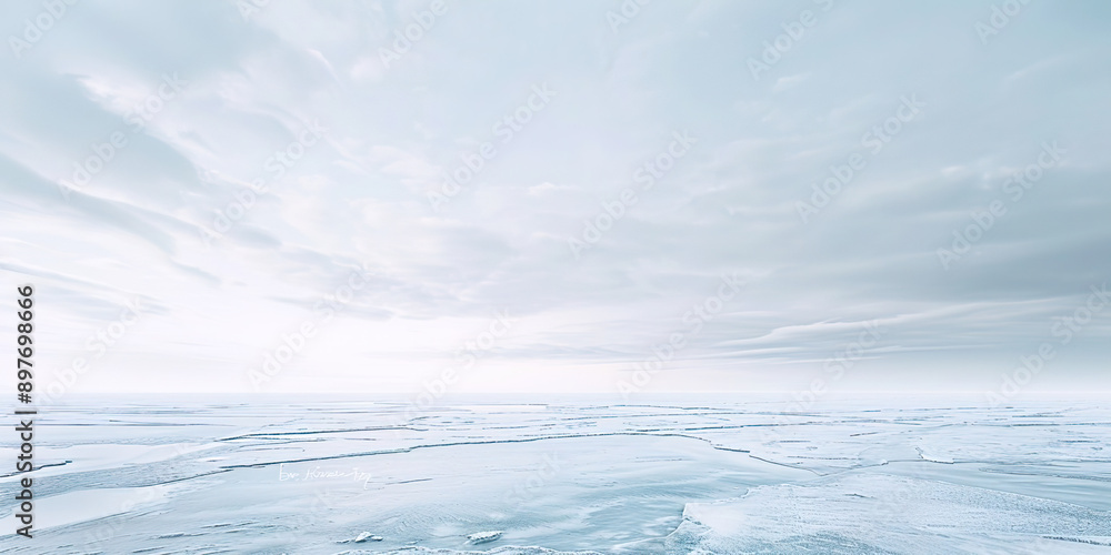 Landscape of glaciers in fog Landscape of glaciers in fog
