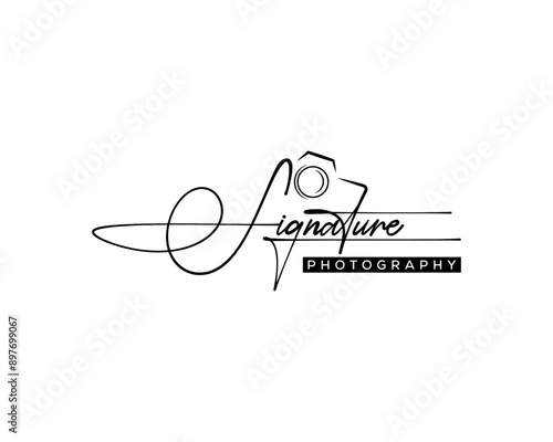 Signature photography logo design | Font Calligraphy | Logo type | Script and Font Type | Font lettering | handwritten with camera icon vector design