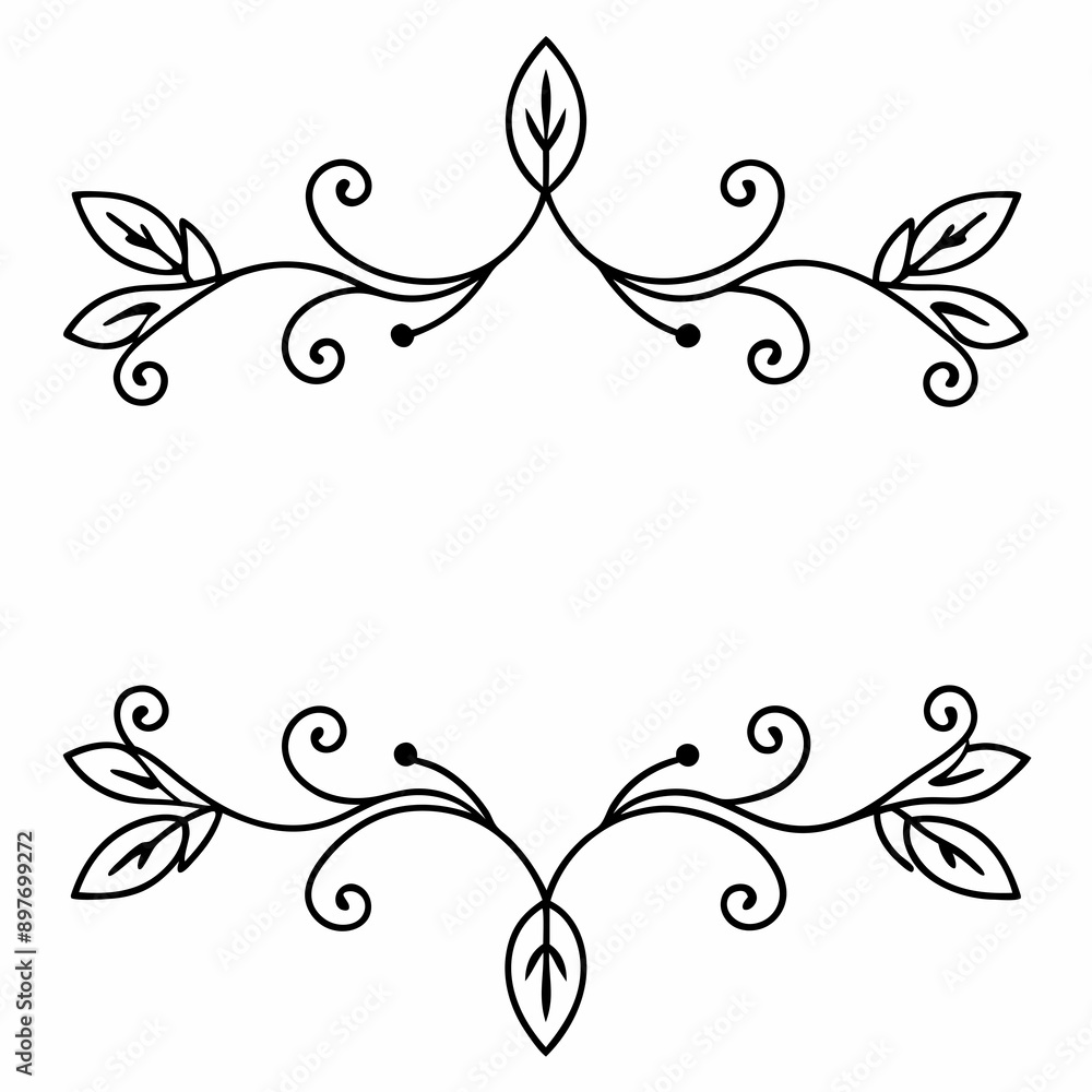 graphic with a black elegant plant ornament on an isolated background graphic with a black elegant plant ornament on an isolated background
