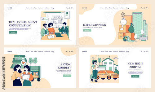 Moving Out. Flat Vector Illustration