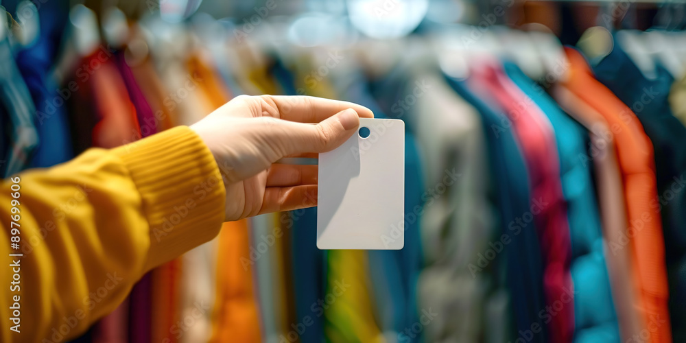 Mockup label on the background of a store Mockup label on the background of a store