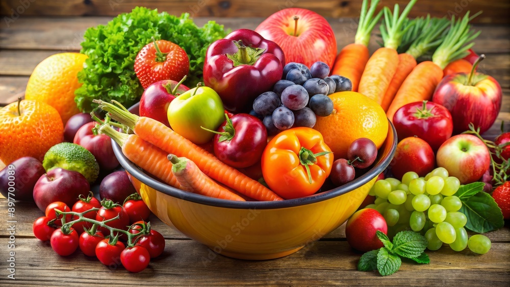 A Colorful Bowl of Fresh Fruits and Vegetables, Still Life Photography, Abundance of Nature's Bounty, Healthy Eating, Vitamin Rich, fruit , vegetable A Colorful Bowl of Fresh Fruits and Vegetables, Still Life Photography, Abundance of Nature's Bounty, Healthy Eating, Vitamin Rich, fruit , vegetable