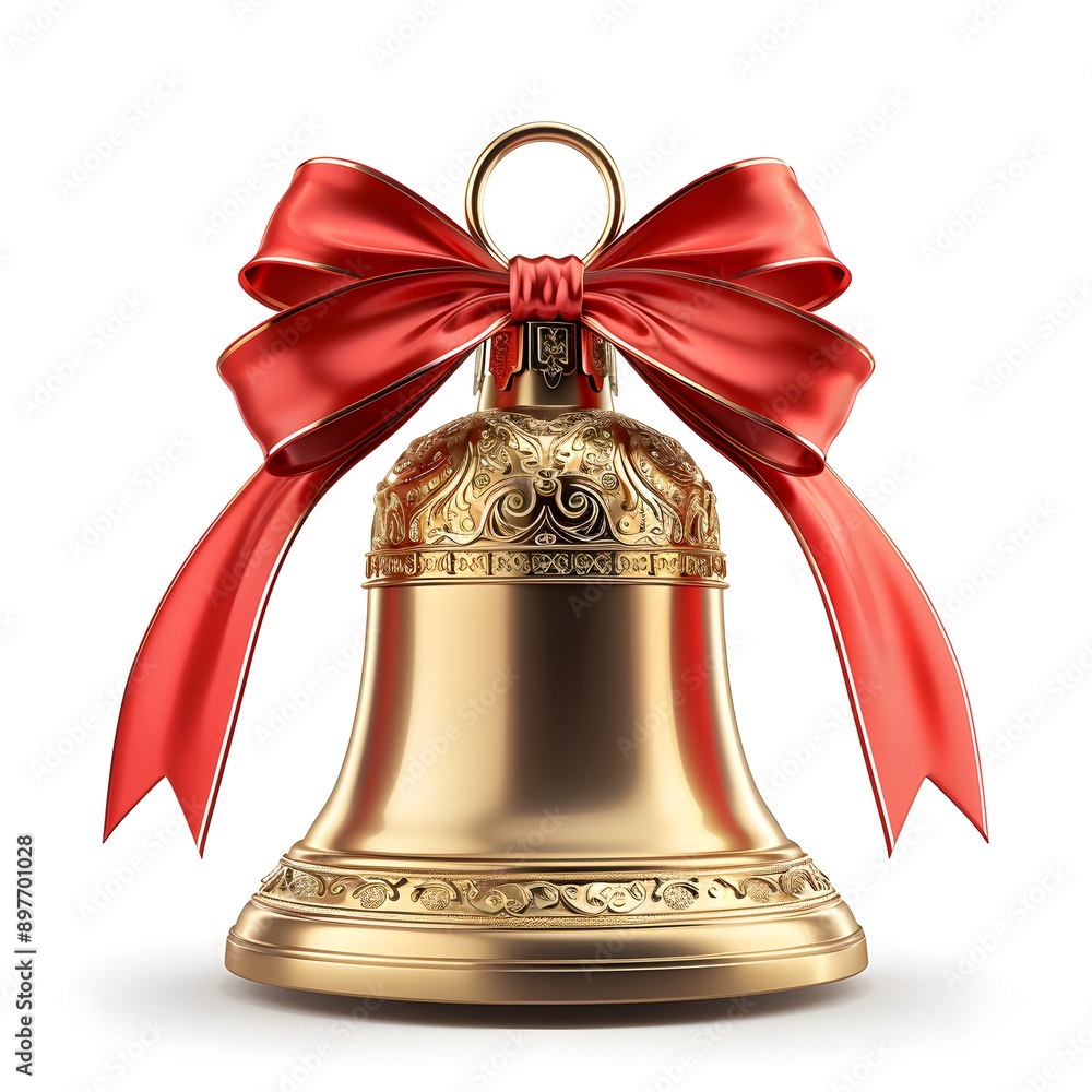 Christmas bells with red ribbon Christmas bells with red ribbon
