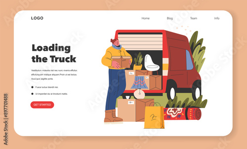 Moving House. Flat Vector Illustration