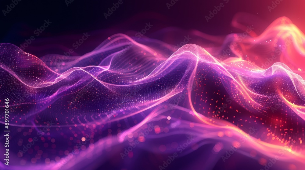 Obraz premium An eyecatching abstract pattern of glowing waves in neon colors, ideal for contemporary and innovative designs