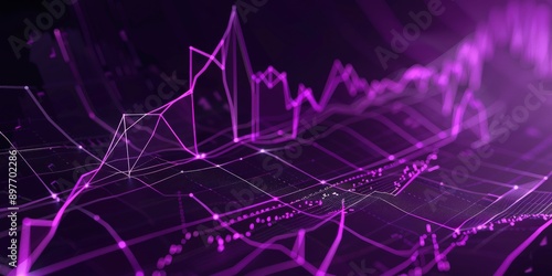 Royal purple abstract geometric lines showing bullish stock trends.