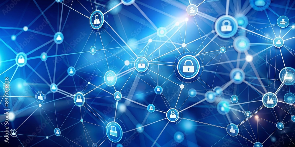 Digital Network of Interconnected People with Secured Connections, Cybersecurity , Data Security , Network Security , Digital Privacy Digital Network of Interconnected People with Secured Connections, Cybersecurity , Data Security , Network Security , Digital Privacy