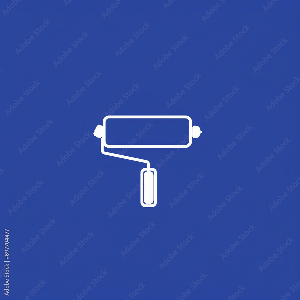Home Improvement: 2D Paint Roller Icon on a Brilliant Sapphire Background Home Improvement: 2D Paint Roller Icon on a Brilliant Sapphire Background