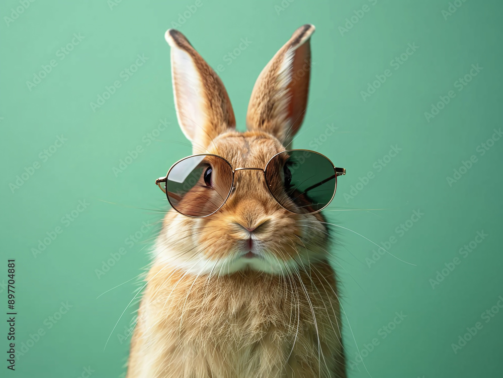 portrait of a rabbit in a field