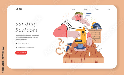 Woodworking DIY. Flat Vector Illustration
