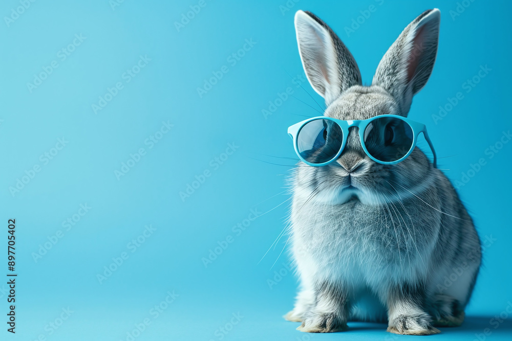 white rabbit on blue background white rabbit on blue background