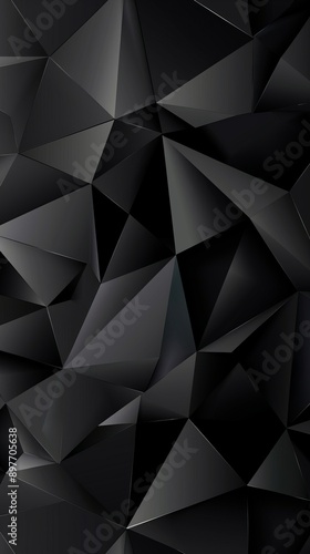 Abstract dark wallpaper with subtle grey geometric shapes on a black backdrop. ,Dark Color light ,vectorline design , illustration , Mobile Wallpaper