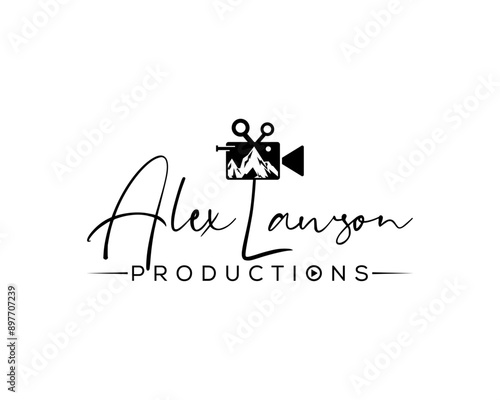 Signature videography logo design | Font Calligraphy | Logo type | Script and Font Type | Font lettering | handwritten with video icon vector design