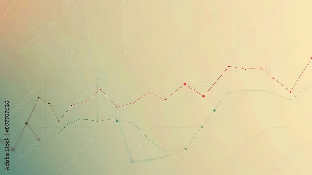 Simple line graph on light ivory background, steady increase, market growth representation, minimalist style Simple line graph on light ivory background, steady increase, market growth representation, minimalist style