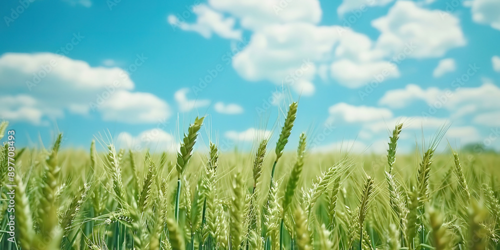 Ears of wheat against the background of a field Ears of wheat against the background of a field
