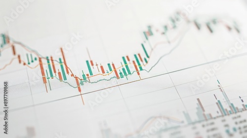 Simple stock chart with a gentle upward rise in stock prices, indicating steady market growth, set against a white background.