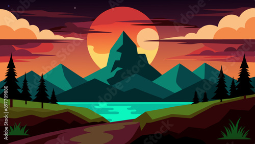  Landscape background for animation, vector arts illustration © Ishraq