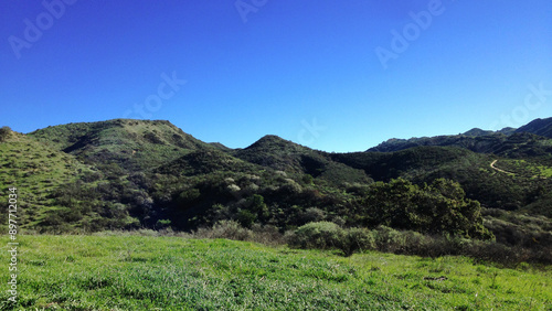 Landscape vista from a scenic trail in the Southern California mountains.