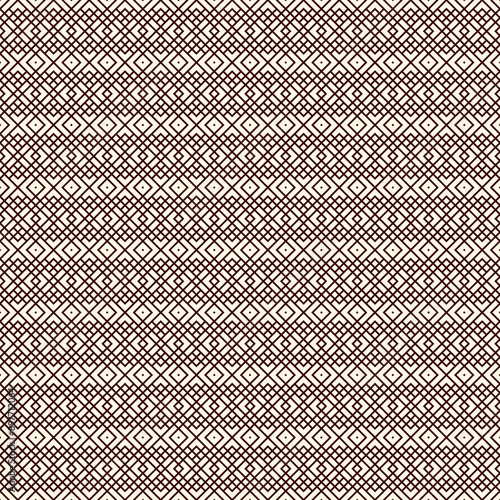 Ethnic, tribal seamless surface pattern. Embroidery ornament. Folk background. Repeated geometric symbols motif. Folkloric wallpaper. Delicate digital paper, textile print. Vector art / illustration photo