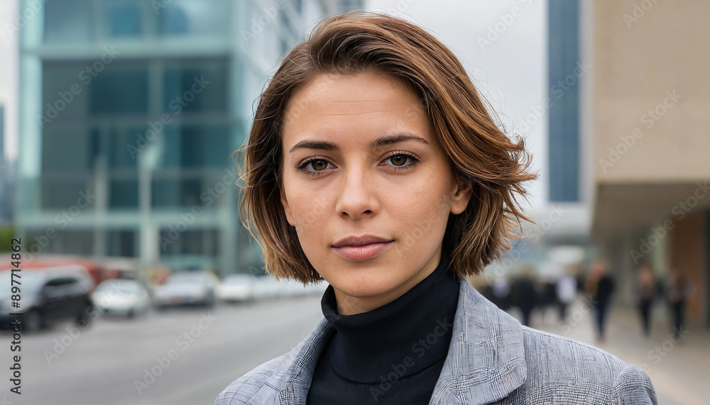 Fototapeta premium Elegant Woman in Formal Attire