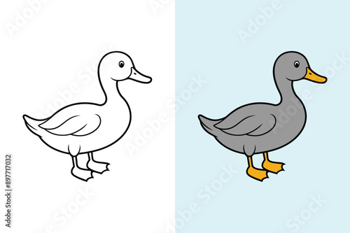 Duck vector icon art illustration