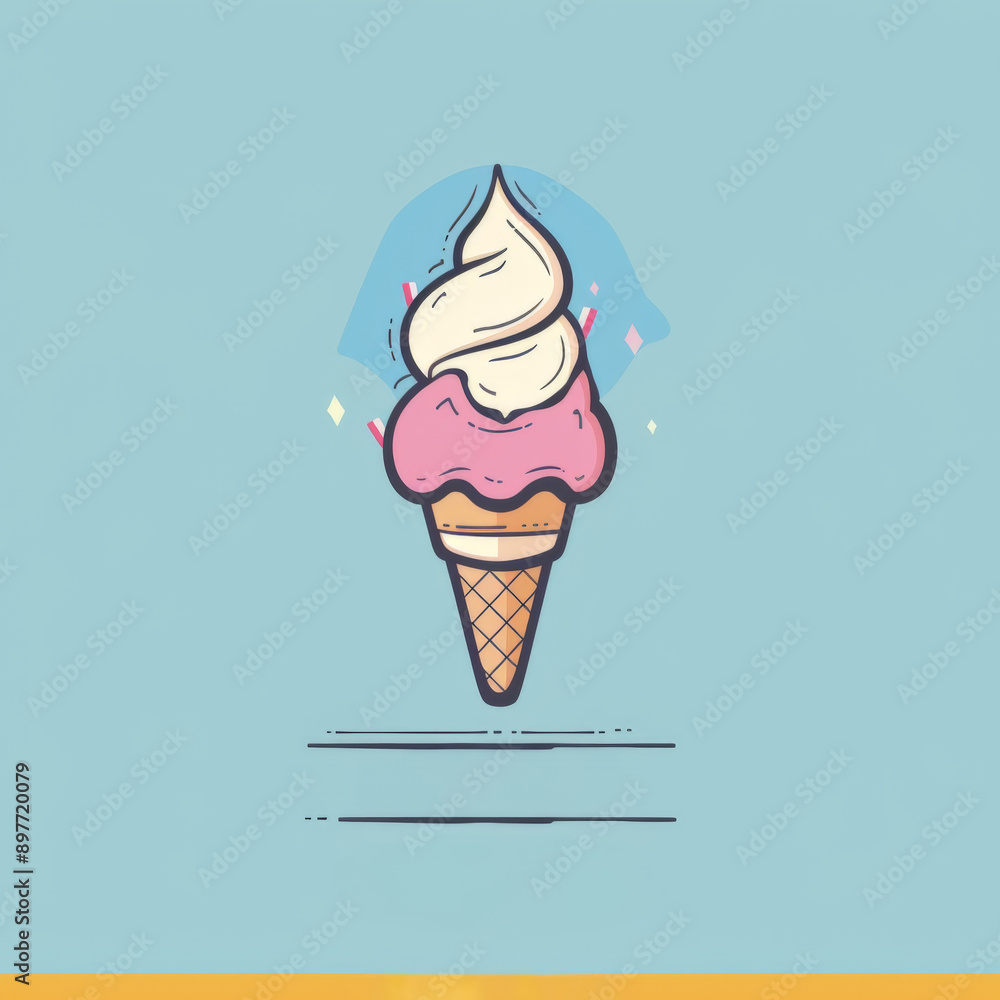 Cute Ice Cream Cone Illustration Cute Ice Cream Cone Illustration