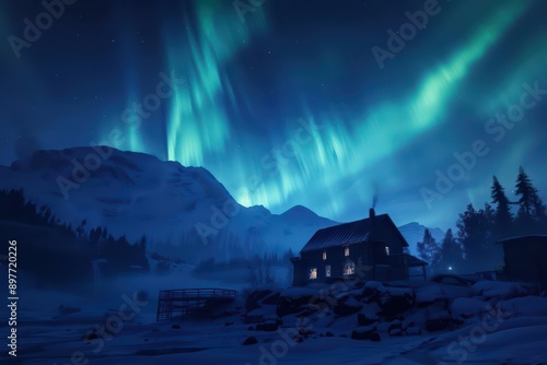 Northern Lights Style Ethereal Glow concept captures the sky filled with ethereal