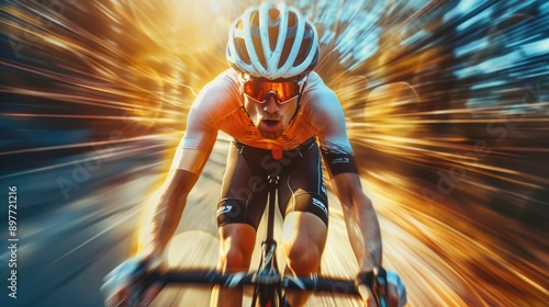 Wallpaper Mural Professional cyclist in the motion Torontodigital.ca