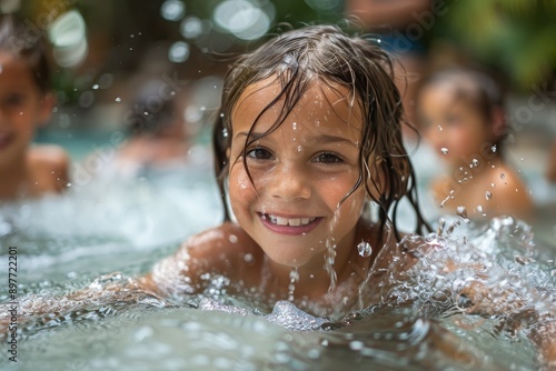 Young Boy Playing in Water