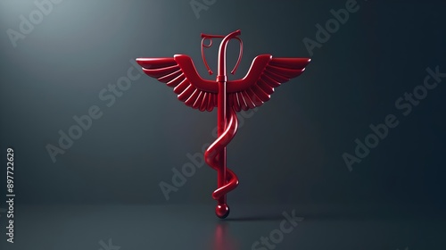 logo, symnol,icon for medicine Caduceus. Concept of Medicine and Health Service photo