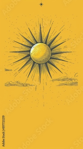 Sun With a Face Drawing
